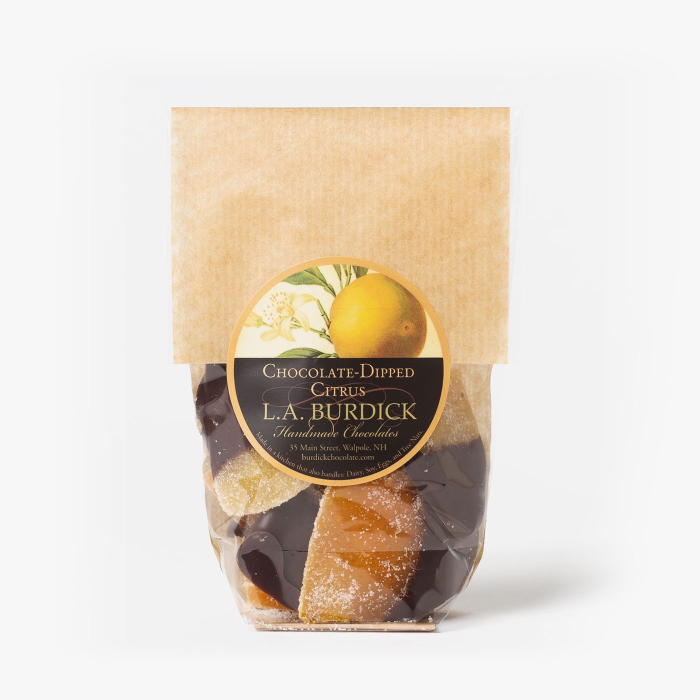 Chocolate dipped citrus in beautiful packaging
